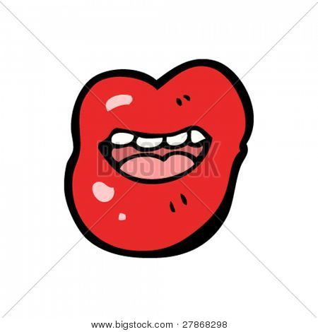 lucida labbra rosso cartoon