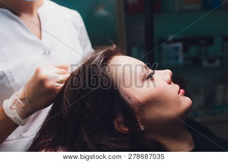 Platelet Rich Plasma Injection Procedure. Hair Growth Stimulation. Prp Therapy Process.