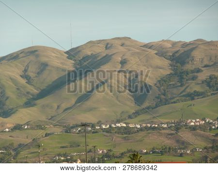 View Of The East Hills Seen From Great Mall Vta Station In Milpitas