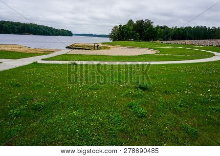 Garden Of Destinies Is A Monumental Architectural Ensemble On The Daugava Island In Koknese. Garden 