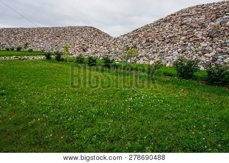 Garden Of Destinies Is A Monumental Architectural Ensemble On The Daugava Island In Koknese. Scenery