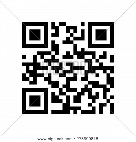 Qr Code. Abstract Vector Modern Bar Code Sample For Smartphone Scanning Isolated On White Background