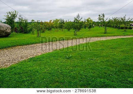 Garden Of Destinies Is A Monumental Architectural Ensemble On The Daugava Island In Koknese. Garden 