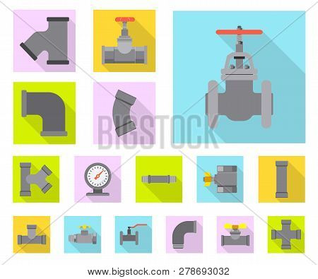 Isolated Object Of Pipe And Tube Sign. Collection Of Pipe And Pipeline Vector Icon For Stock.