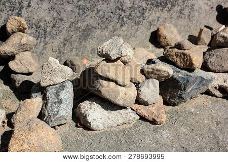 Pyramids And People Of Stones In The Reserve Hrensko, Czech Republic. Trolls And Chedo. Czech Switze