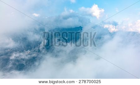 Clouds Over Mountains. Chugush Mountain, Caucasus Russia