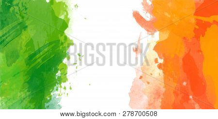 Vector Watercolor Irish Flag For Saint Patricks Day