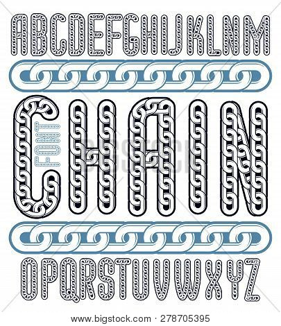 Vector Condensed, Tall Font. Trendy Typescript Can Be Used In Art Creation. Upper Case Decorative Le