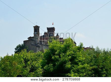 Barolo, Province Of Cuneo, Piedmont, Italy. July 2018. View On The Historical Center Of Barolo
