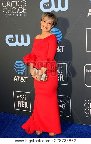 LOS ANGELES - JAN 13:  Annie Potts at the Critics Choice Awards  at the Barker Hanger on January 13, 2019 in Santa Monica, CA