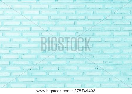 Pastal Blue And White Brick Wall Texture Background.
