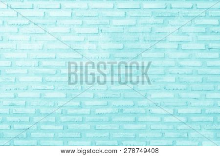 Pastal Blue And White Brick Wall Texture Background.