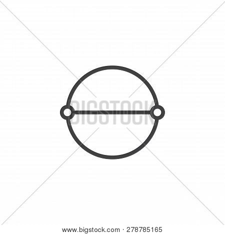 Circle Diameter Line Icon. Linear Style Sign For Mobile Concept And Web Design. Diameter Measure Out
