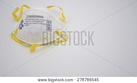N95 Mask Help To Protect Dust And Other Particle, Put On White Background,