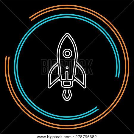 Rocket Base Icon. Spacecraft - Vector Rocket - Spaceship. Simple Sign Illustration. Rocket Symbol De