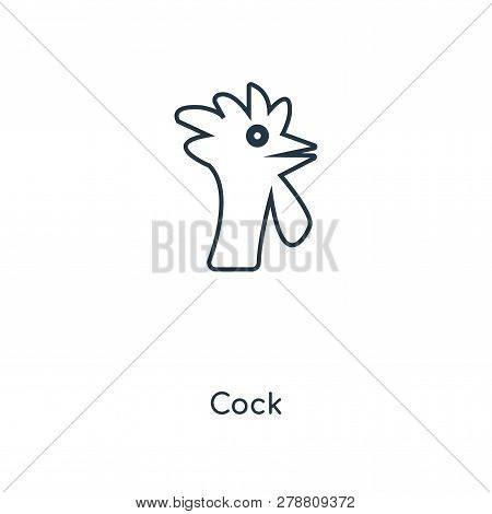 Cock Icon In Trendy Design Style. Cock Icon Isolated On White Background. Cock Vector Icon Simple An