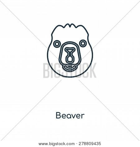 Beaver Icon In Trendy Design Style. Beaver Icon Isolated On White Background. Beaver Vector Icon Sim