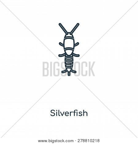 Silverfish Icon In Trendy Design Style. Silverfish Icon Isolated On White Background. Silverfish Vec