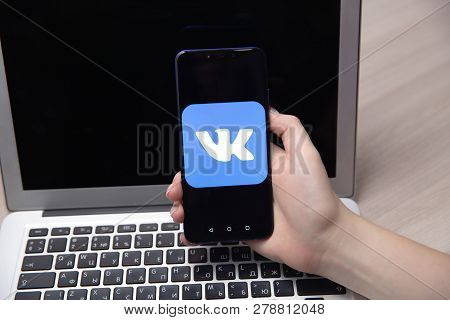 Tula, Russia - November 28, 2018:vk Logo On Smartphone Screen. Vkontakte Is A Russian Social Media A