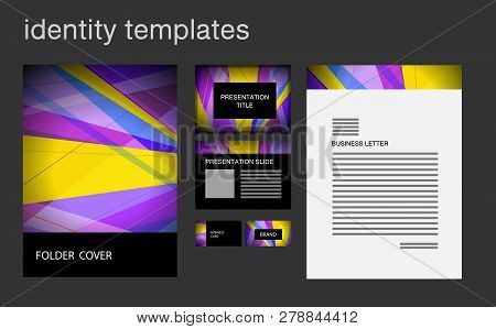 Corporate Identity Design Temlplates Including Folder Cover, Business Letter, Business Card, Present