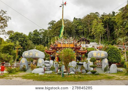 Pangkor, Malaysia - November 29, 2017: Chinese Buddhist Temple On The Pangkor Island