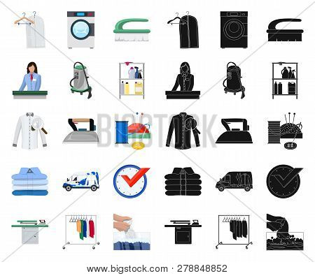 Vector Illustration Of Laundry And Clean Symbol. Set Of Laundry And Clothes Stock Vector Illustratio