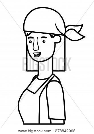Woman Gardener With Apron Avatar Character Vector Illustration Desing