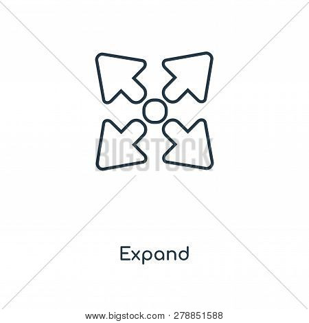 Expand Icon In Trendy Design Style. Expand Icon Isolated On White Background. Expand Vector Icon Sim