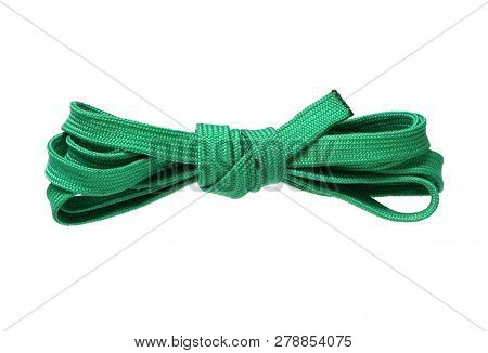 Polyester Flat Woven Rope Isolated On White Background