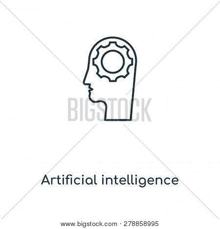 Artificial Intelligence Icon In Trendy Design Style. Artificial Intelligence Icon Isolated On White 
