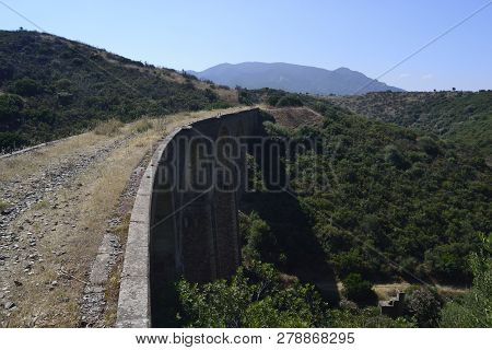 Overpass Of The Abandoned Railway Mining Of Sulcis
