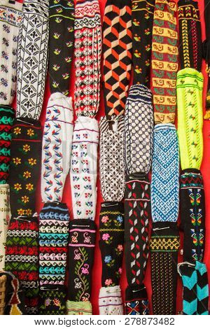 Turkish Style Traditional Hand Knitten Socks In The View