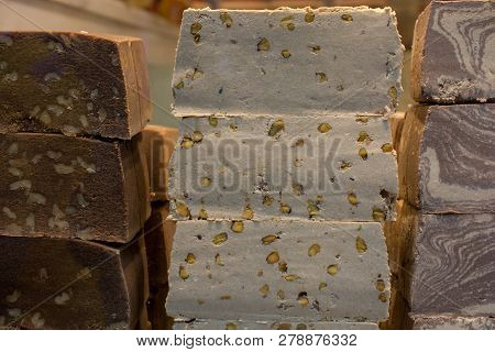 Traditional Eastern Halvah  A Sweet Confection Made With Tahini Sesame Paste