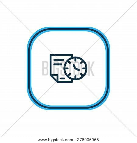 Illustration Of Longtime Contract Icon Line. Beautiful Advertising Element Also Can Be Used As Deadl