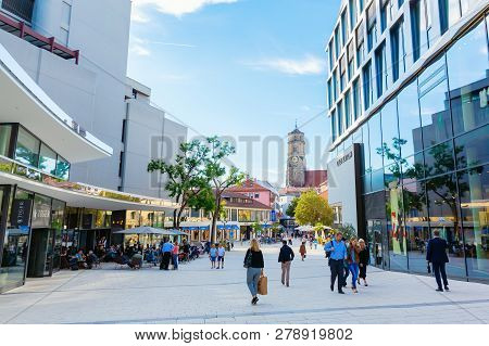 Shopping Street In Stuttgart, Germany