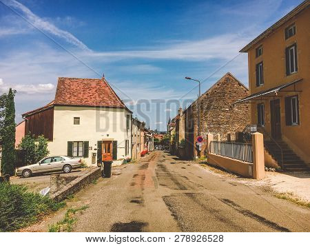 July 21, 2017. France. Region Burgundy. Typical French Apartment Building In A Small Village Of The 