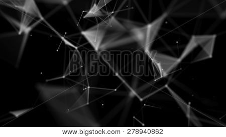 Abstract Digital Background. Big Data Visualization. Network Connection Structure. Science Backgroun