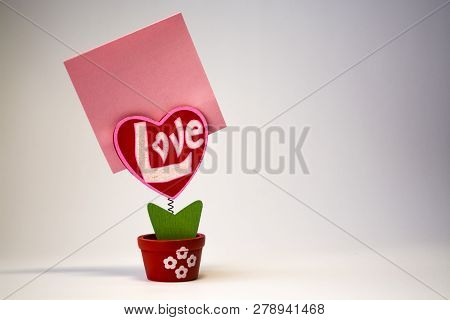 Red Wooden Heart With The Inscription 