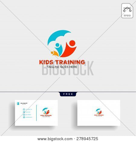 Momy And Child, Children Care Logo Template Vector Isolated
