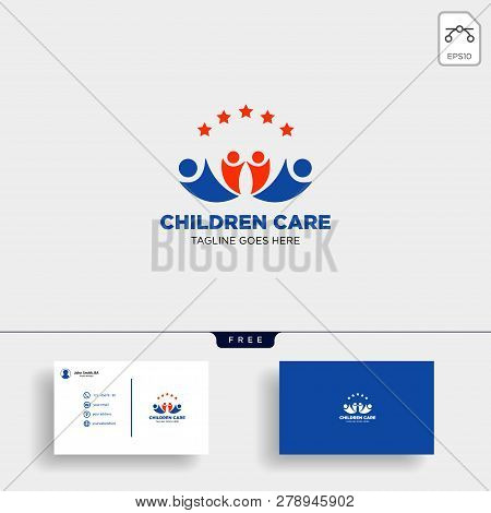 Momy And Child, Children Care Logo Template Vector Isolated