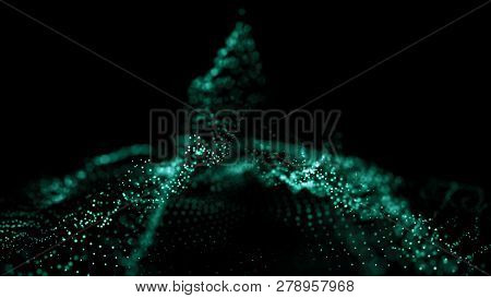 Big Data Visualization 3D. Digital Background. Data Threads Plot. Big Data.  Abstract 3D Big Data Vi