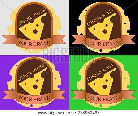 Logo Cheese Shop Or A Cheese Factory Mink Mouse And Slice Of Cheese