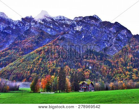 Rocky Peak Stockli In The Glarus Alps Mountain Range And Above Lake Klontalersee - Canton Of Glarus,