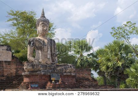 Stone Buddha Statue Of Wat Maechon