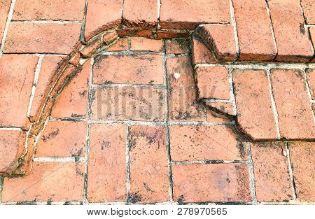 Brick And Pattern On Original Exterior Masonry Staircase At 
Phra Racha Wang Derm Or Thon Buri Palac