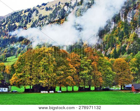 Rocky Peak Sulzberg In The Glarus Alps Mountain Range And Above Lake Klontalersee - Canton Of Glarus