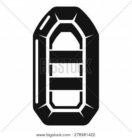 Inflatable Boat Icon. Simple Illustration Of Inflatable Boat Vector Icon For Web Design Isolated On 