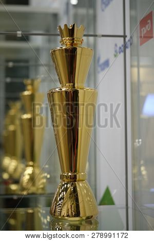 ST. PETERSBURG, RUSSIA - DECEMBER 29, 2018: Golden Cup of King Salman Woman World Blitz Chess Championship in first day of competitions in the Exhibition Hall Manege