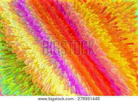 Mulricolored Abstract Diagonal Line Pattern, Extrude And Volume Effects