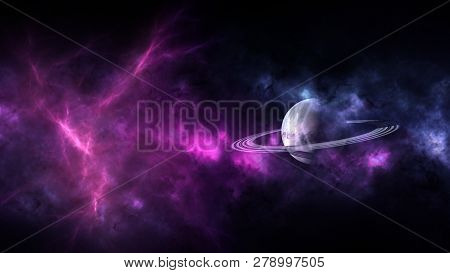 Planets And Galaxy, Cosmos,  Physical Cosmology, Science Fiction Wallpaper. Beauty Of Deep Space. Bi